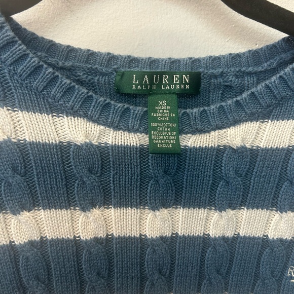 Ralph Lauren Blue and White Crewneck Sweater - Picture 3 of 3